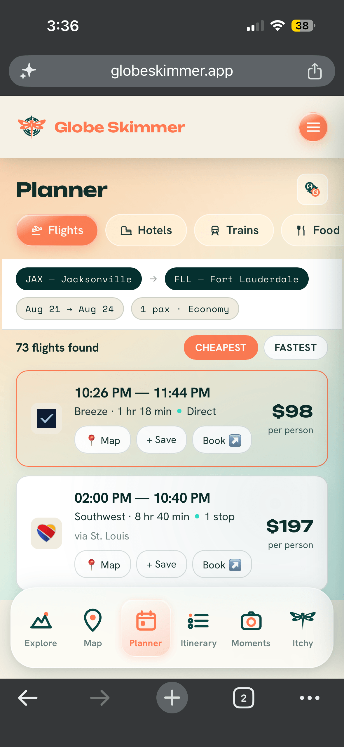 Skimmer screenshot